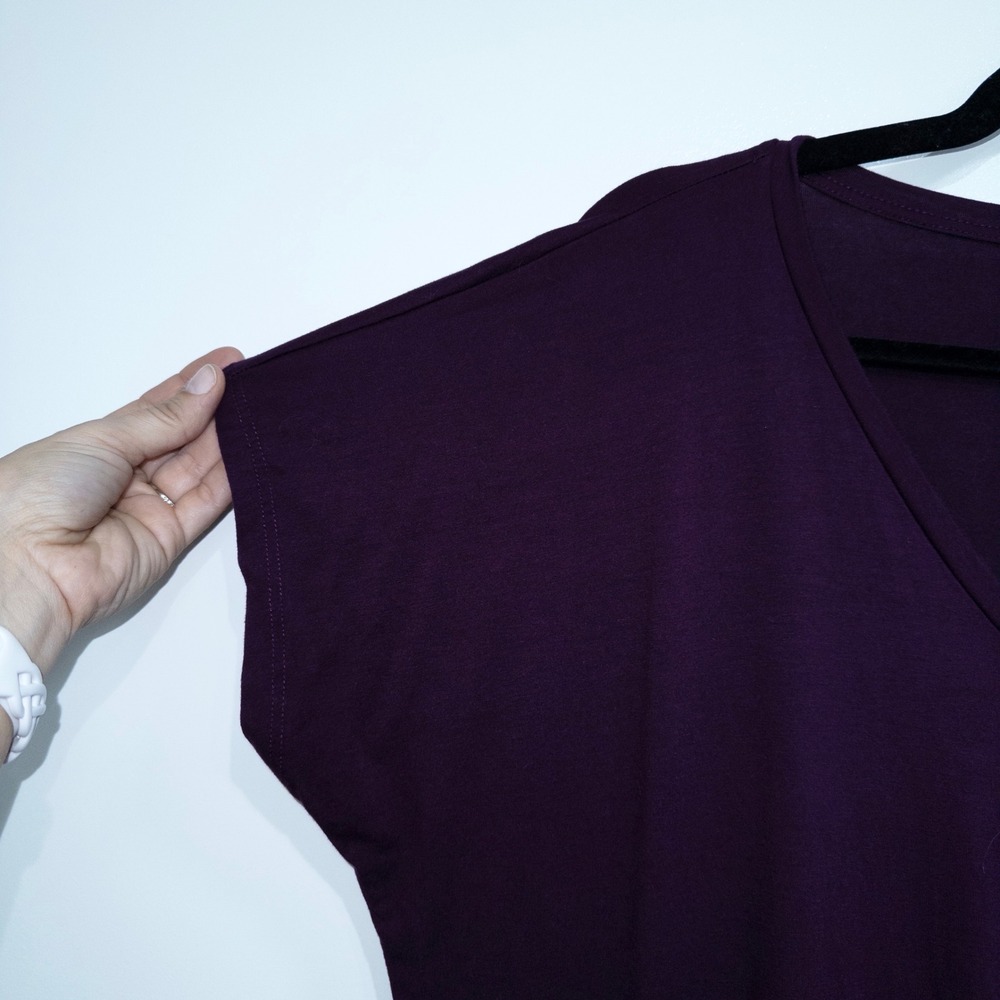 Eileen Fisher BlackBerry Purple Dolman Sleeve Jersey Knit‎ Dress Size XL - Picture 3 of 8